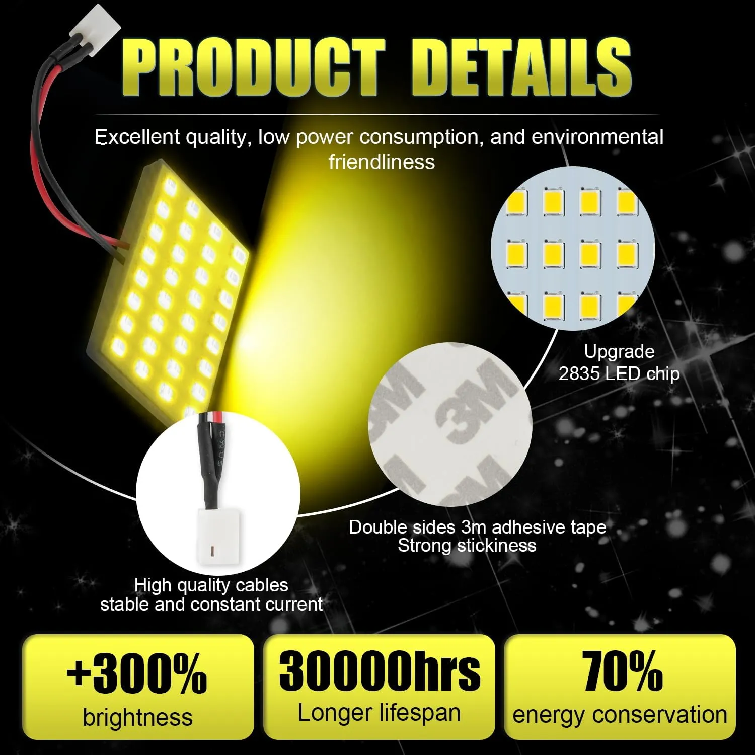 LivTee LED Interior Car Lights Accessories with 194 168 T10 / DE3175 / BA9S / 6418/211-2 578 Festoon Replacement Lighting for Cars Trucks Camper, Led Interior Lights Map Trunk Dome Lights, Gold
