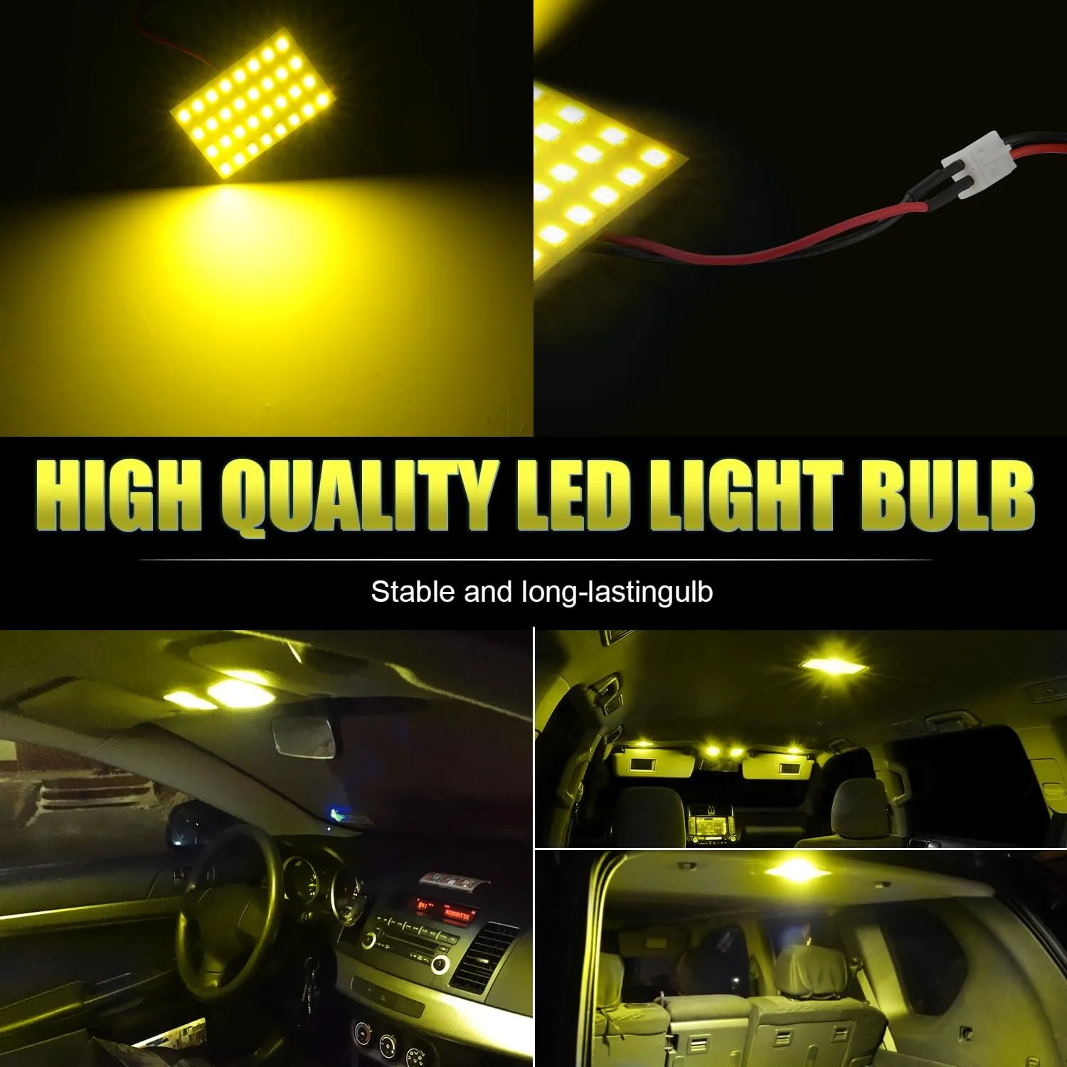 LivTee LED Interior Car Lights Accessories with 194 168 T10 / DE3175 / BA9S / 6418/211-2 578 Festoon Replacement Lighting for Cars Trucks Camper, Led Interior Lights Map Trunk Dome Lights, Gold