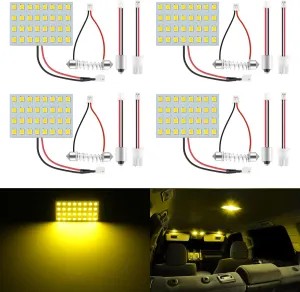 LivTee LED Interior Car Lights Accessories with 194 168 T10 / DE3175 / BA9S / 6418/211-2 578 Festoon Replacement Lighting for Cars Trucks Camper, Led Interior Lights Map Trunk Dome Lights, Gold