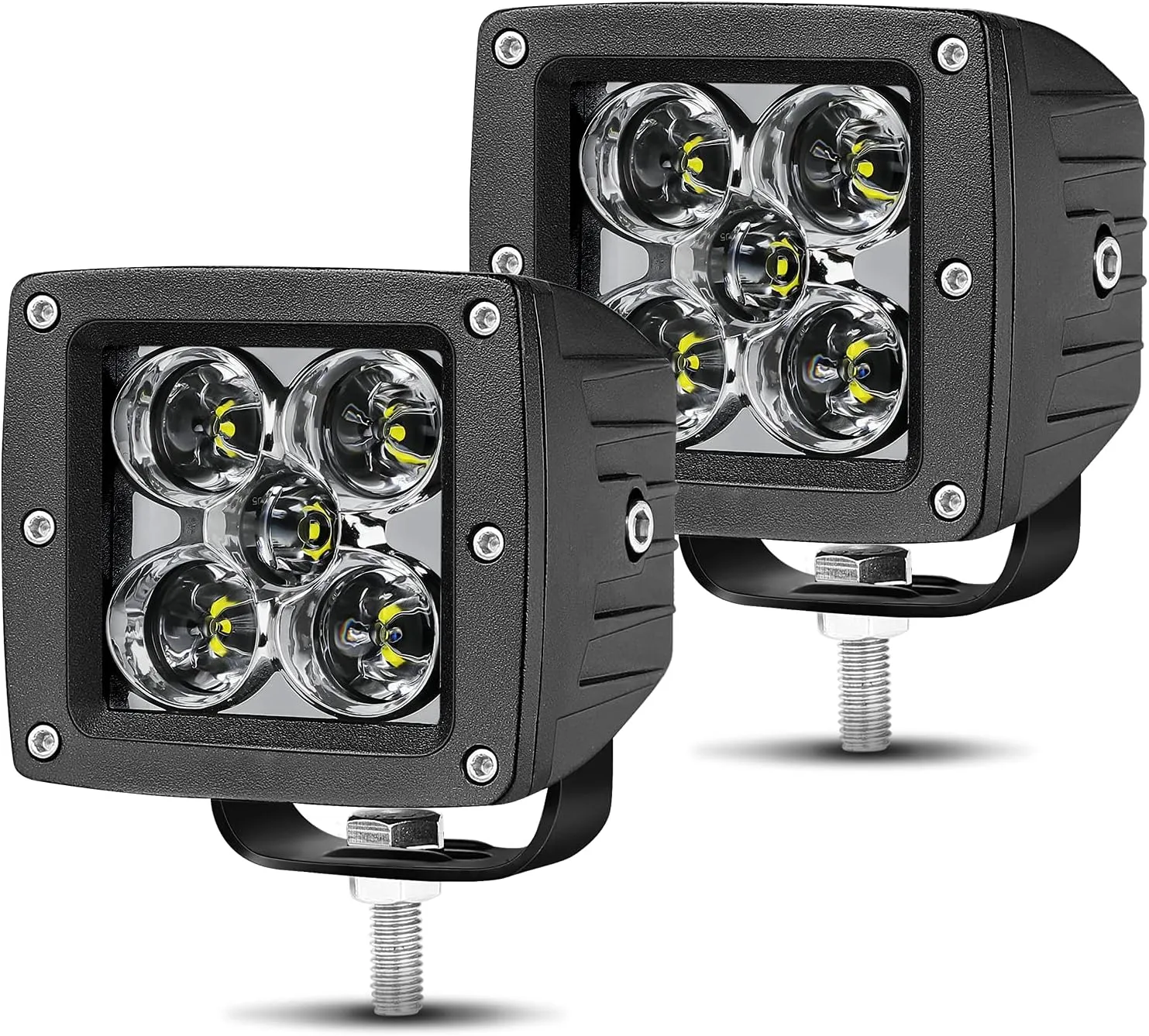 LTEPDCHEW 3 Inch LED Cube Pod Light 2PCS 100W CREE Offroad Driving Light IP68 Waterproof Spot Backup Work Light Bar Ditch Lights for Jeep Pickup Toyota Ford Motorcycle ATV UTV Boat