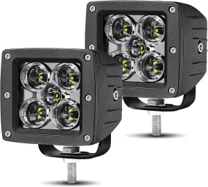 LTEPDCHEW 3 Inch LED Cube Pod Light 2PCS 100W CREE Offroad Driving Light IP68 Waterproof Spot Backup Work Light Bar Ditch Lights for Jeep Pickup Toyota Ford Motorcycle ATV UTV Boat