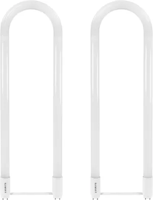 LUXRITE U Bend LED Tube Light, T8 T12, 18W (32W Equivalent), 3000K Soft White, 2000 Lumens, Fluorescent Light Tube Replacement, Direct or Ballast Bypass, DLC and ETL Listed, G13 Base (2 Pack)