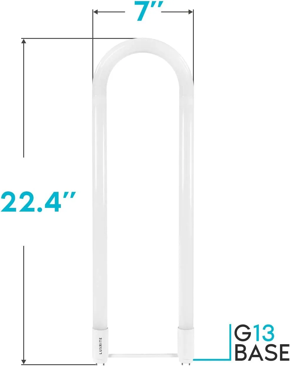 LUXRITE U Bend LED Tube Light, T8 T12, 18W (32W Equivalent), 3000K Soft White, 2000 Lumens, Fluorescent Light Tube Replacement, Direct or Ballast Bypass, DLC and ETL Listed, G13 Base (2 Pack)