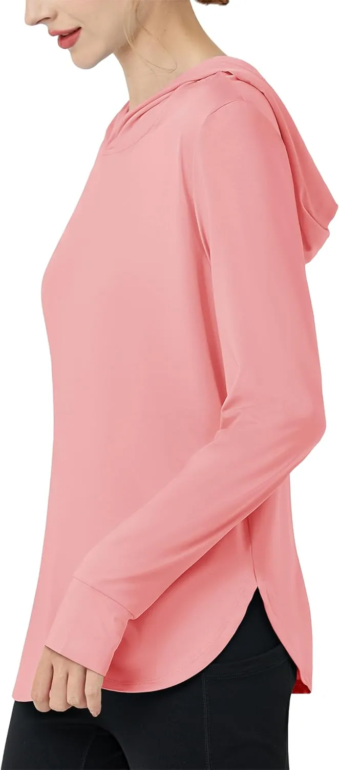 MAGCOMSEN Women's UPF 80  Quick Dry Sun Protection Hoodie Lightweight SPF Long Sleeve Rashguard with Thumb Hole