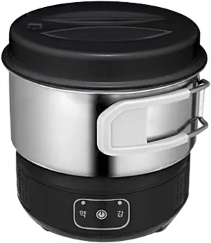 Magic Chef MER - IR600B Electric Mini Induction Multi Cooker Hot Pot Portable Outdoor Camping Stainless Steel Electric Travel Cooker 110V 220V Dual Voltage Black 6" 2.64 Ib