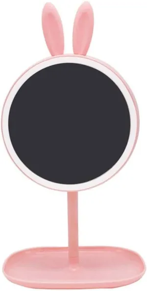 Makeup Mirror - Makeup Mirror with LED Lights Smart Vanity Mirror with 2X 3X Magnification Lighted Cosmetic Mirror with (Color : Green) (Pink)
