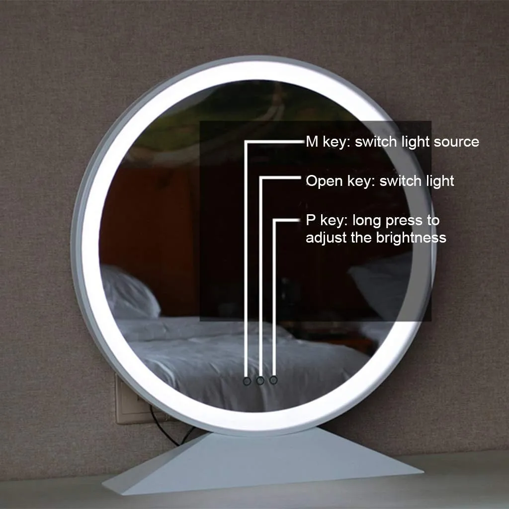Makeup Mirror Natural Light Mirror for Makeup, Touch Screen Switch Countertop Cosmetic Mirror Best for Bathroom or Bedroom Table Top Wall-Mounted Vanity Mirrors (A 60cm)