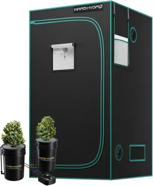 MARS HYDRO 3.3x3.3 Grow Tent (39"x39"x71") & 2 Buckets 5 Gallon DWC Hydroponics Grow System Combo Kit, Indoor Plant Growing Set, Maximizes Plant Yield in Hydroponics or Indoor Gardening