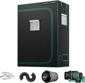 MARS HYDRO 4x2x6 Grow Tent (48"x24"x71") & iFresh 6 Inch Smart Inline Fan Combo Kit, Indoor Plant Growing Set, Maximizes Plant Yield in Hydroponics or Indoor Gardening