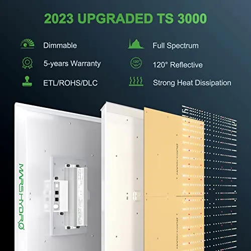 MARS HYDRO TS 3000 LED Grow Light with 5x5 Grow Tent, 60"x60"x80" for Indoor Plant Growing