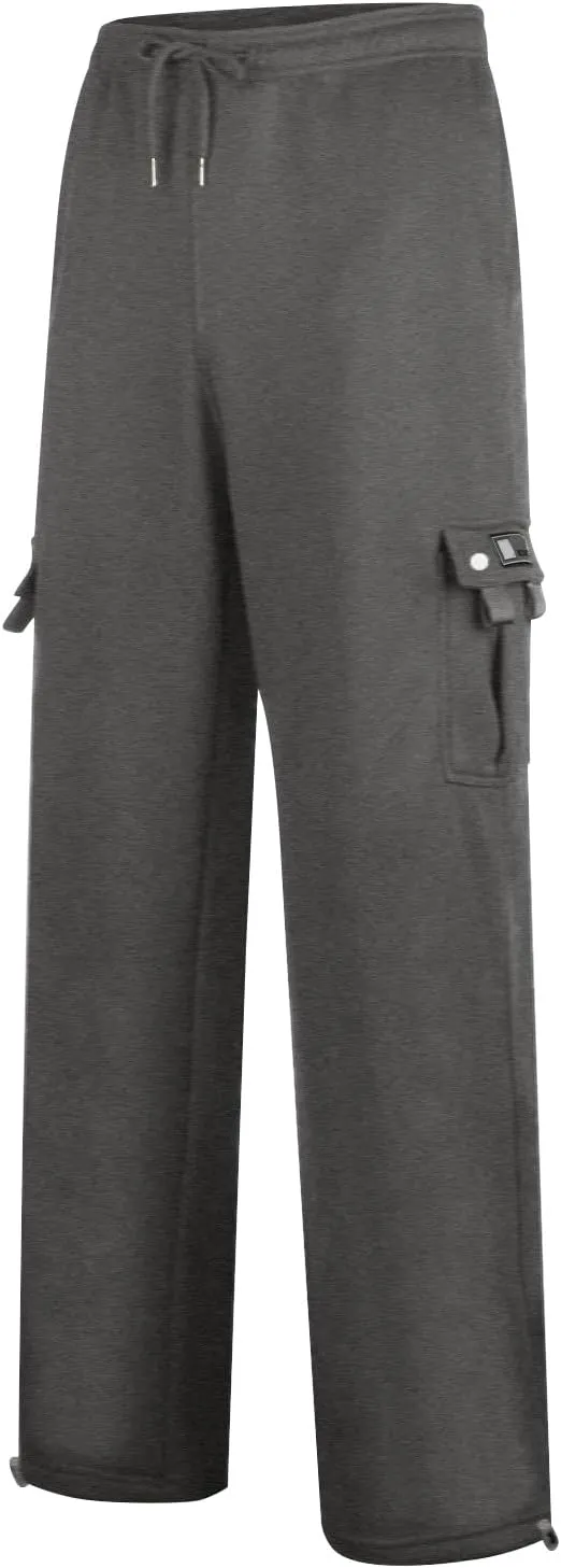 Mens Cargo Sweatpants Athletic Straight Jogger Pant Big and Tall Baggy Tactical Workout Trouser Hiking Pants