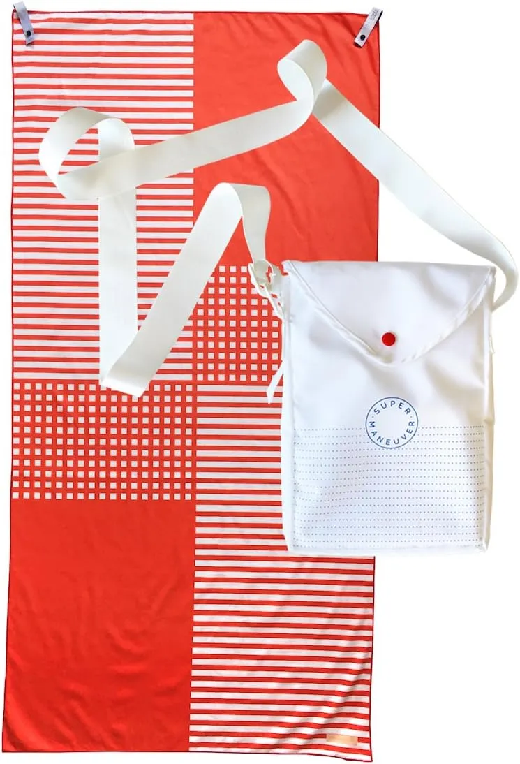 Microfiber Beach Towel & Bag. Lightweight, Compact & Quick-Dry. For Travel, the Beach, Pool, Gym, Yoga & Camping. Extra Large (71x35.5), Red