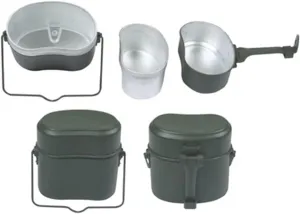 Military Mess Tin, Portable Mess Kit Plate Set Aluminium Alloy Military Lunch Box for Outdoor Camping Hiking Picnic BBQ Beach Camping Cookware Mess Kit Camp Pot Army Mess Kit Camping Pots Pans Set