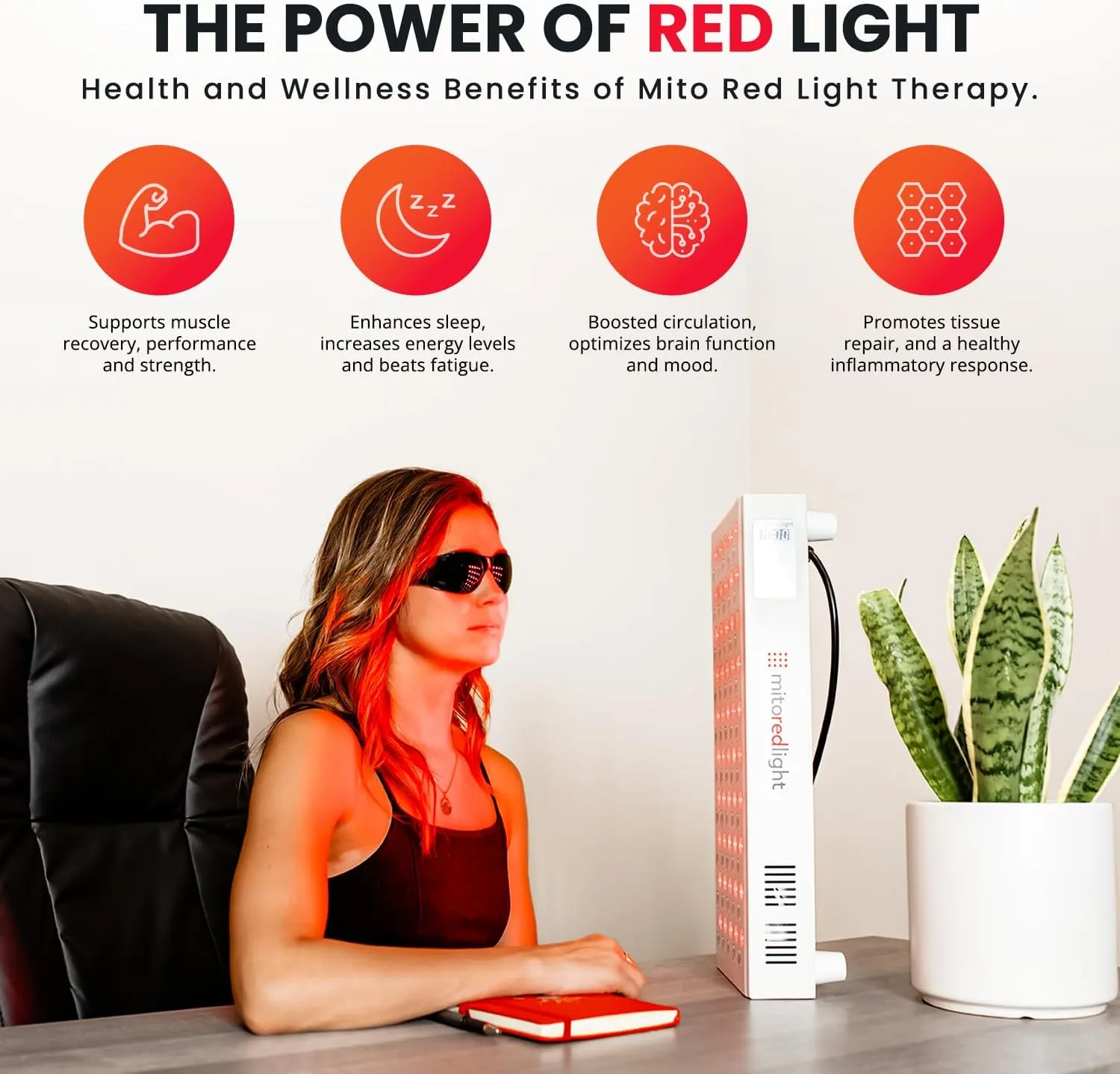 Mito Red Light - MitoMID 2.0 Red Light Panel - Red Light Therapy for Face and Neck – FSA HSA Red Light Therapy Panel - Red Light & Near Infrared Red Light Therapy - at-Home Red Light Therapy for Body