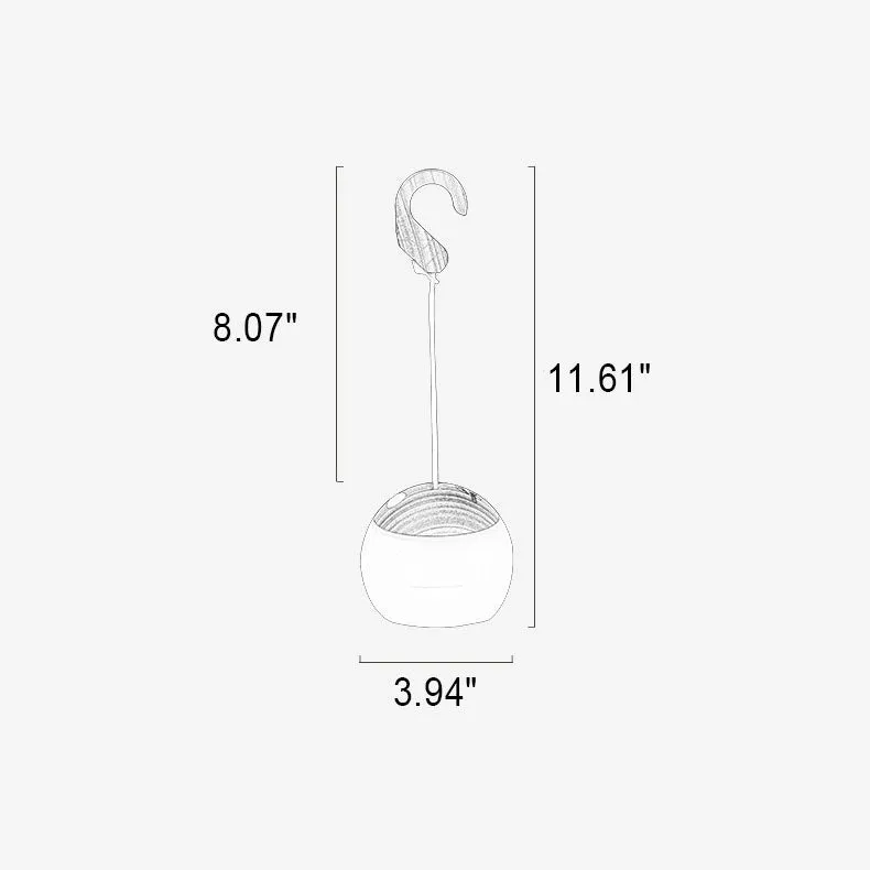 Modern, minimalist, hanging USB rechargeable LED camping tent light for outdoor use
