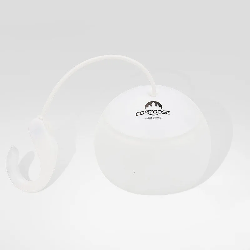 Modern, minimalist, hanging USB rechargeable LED camping tent light for outdoor use