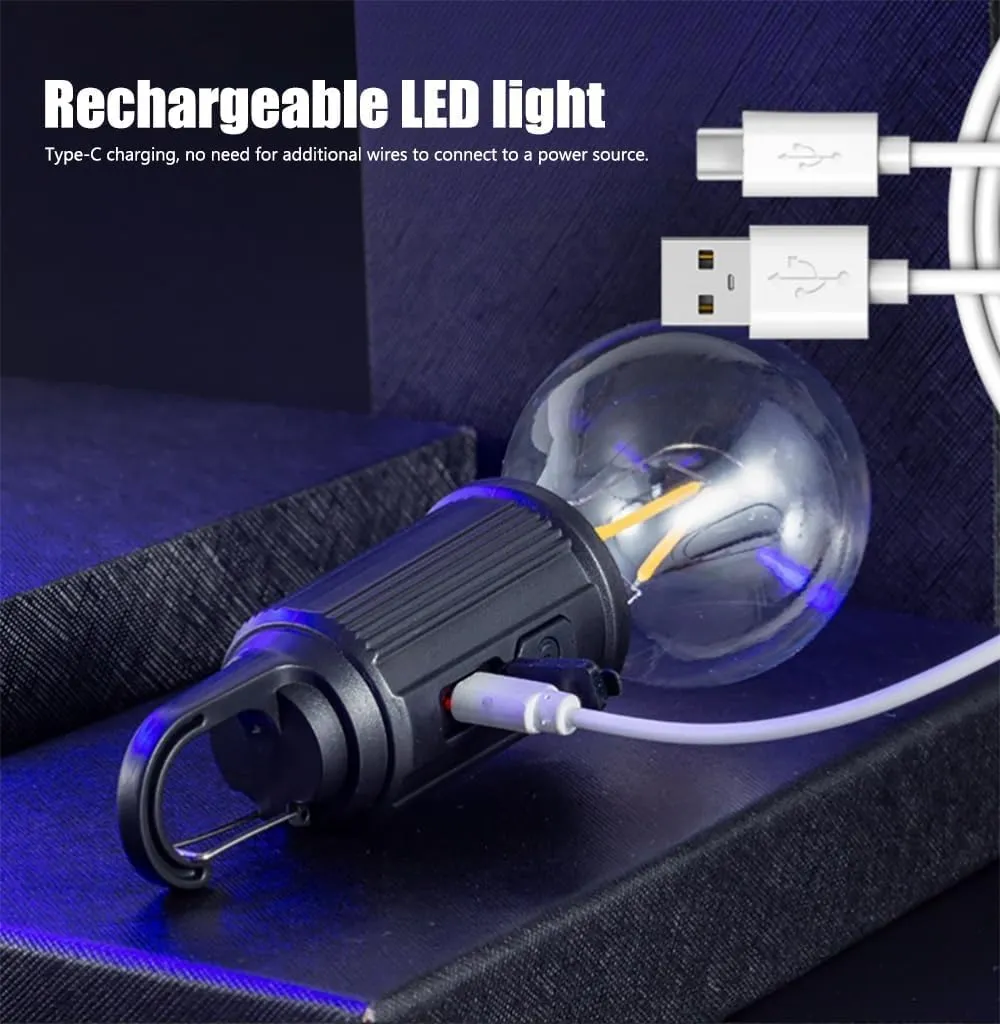 MODOAO LED Bulbs Tent Lights Rechargeable Portable Led Camping Light Fast Charge 3 Mode Lighting Warm White for Outdoor Camping (3 Pcs, T01)