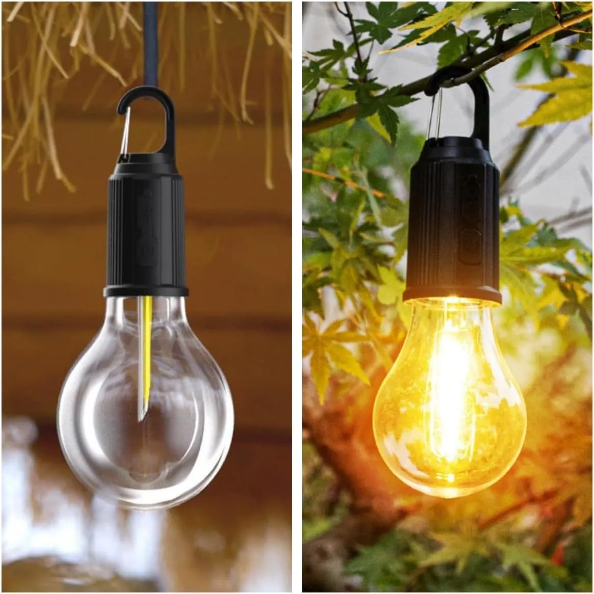 MODOAO LED Bulbs Tent Lights Rechargeable Portable Led Camping Light Fast Charge 3 Mode Lighting Warm White for Outdoor Camping (3 Pcs, T01)