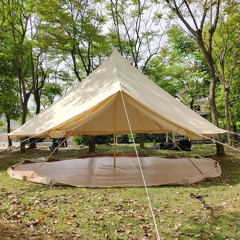 Mongolia Yurt Bell Tent Large Camping Tent 5-8 Persons Outdoor Indian Bell Tent Family Tents for Family Self-Driving Travel Hiking Made from Breathable Cotton Canva