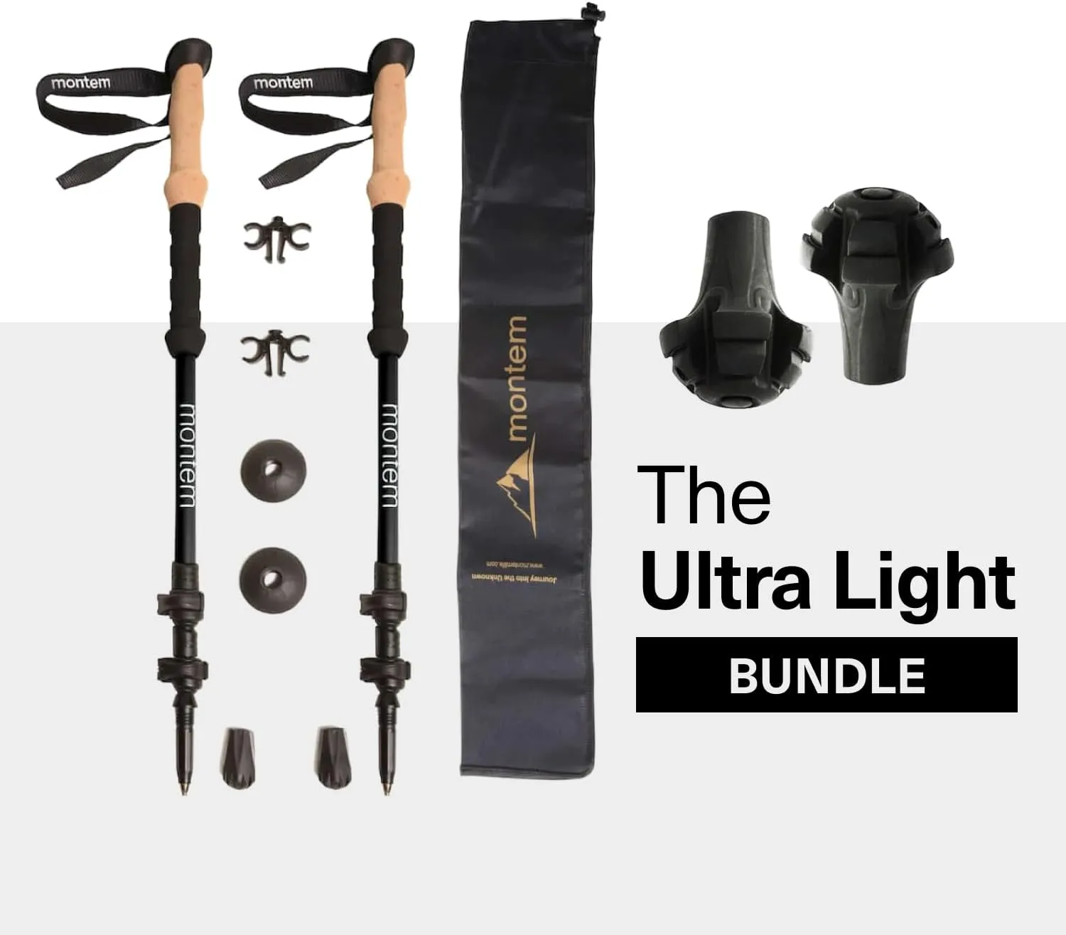 Montem Ultra Light 100% Carbon Fiber Trekking, Walking, and Hiking Poles - One Pair (2 Poles) - Ultra Light, Quick Locking, Foldable, Weather-Resistant and Ultra Durable