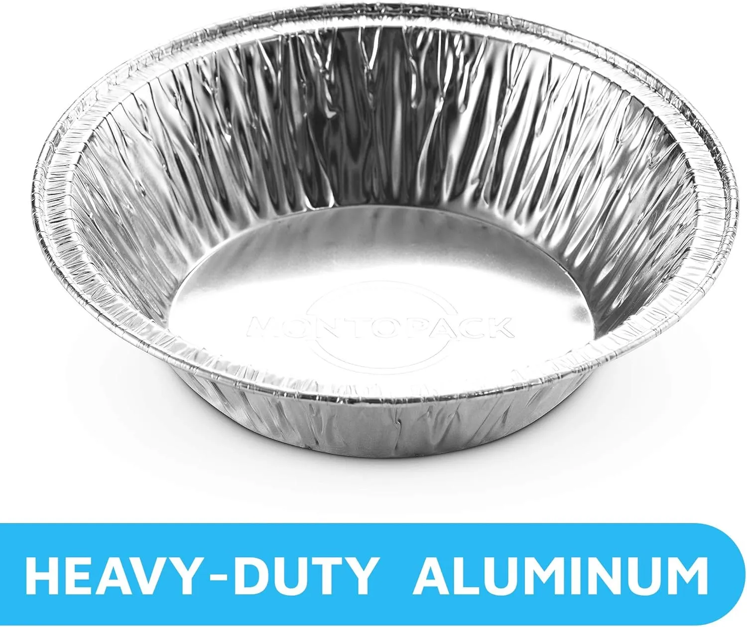 MontoPack Disposable 5" Aluminum Foil Pie/Tart Pans (100 Pack) | 5 Inch Round Cake Pan for Baking Personal Mini Pies, Homemade Cakes & Quiche | Oven Safe Foil Tins Easily Stack & Store Freeze & Reheat