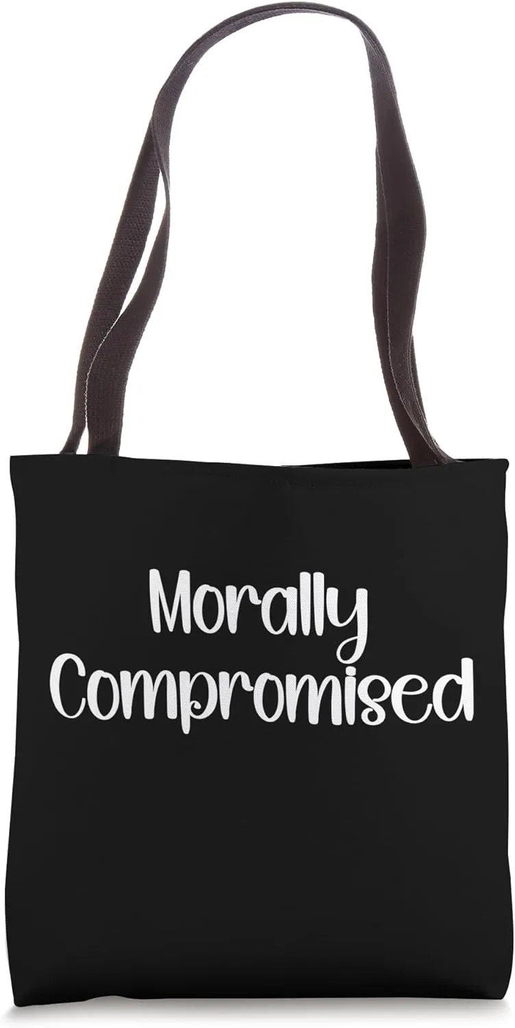 Morally Compromised Fun Vintage Retro Lazy Halloween Costume Tote Bag