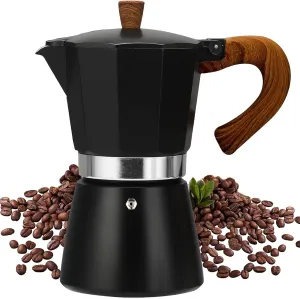 MORDEN MS Moka pot, Stovetop Espresso maker, Greca Coffee Maker, Stovetop coffee maker and espresso maker percolator - Black