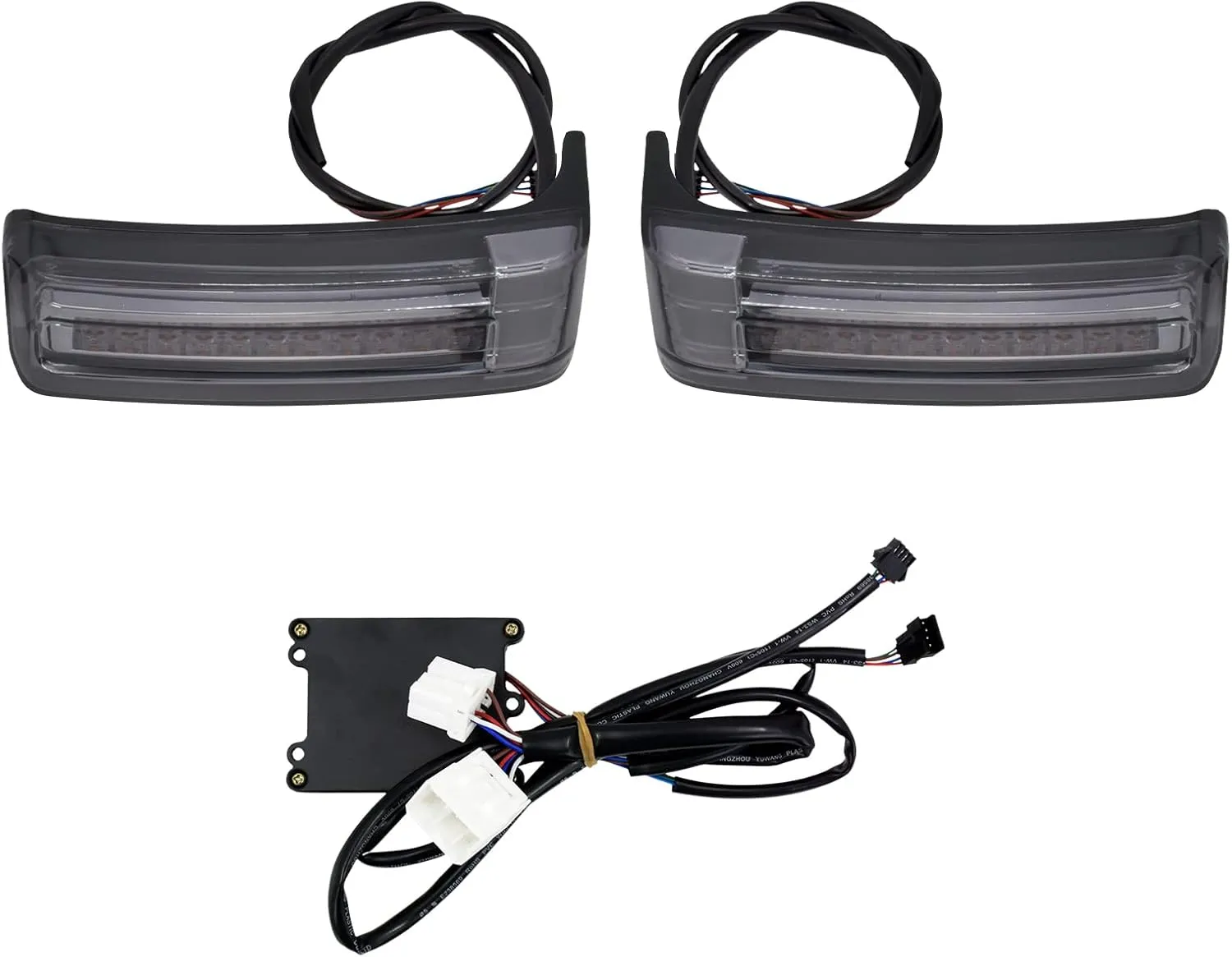 Motorcycle LED Saddlebag Light Tail Running Brake Turn Signal Lamp Fit for Harley Touring Street Electra Glide Road Glide King Ultra Limited CVO 1997-2013 (Black Housing Grey Lens)