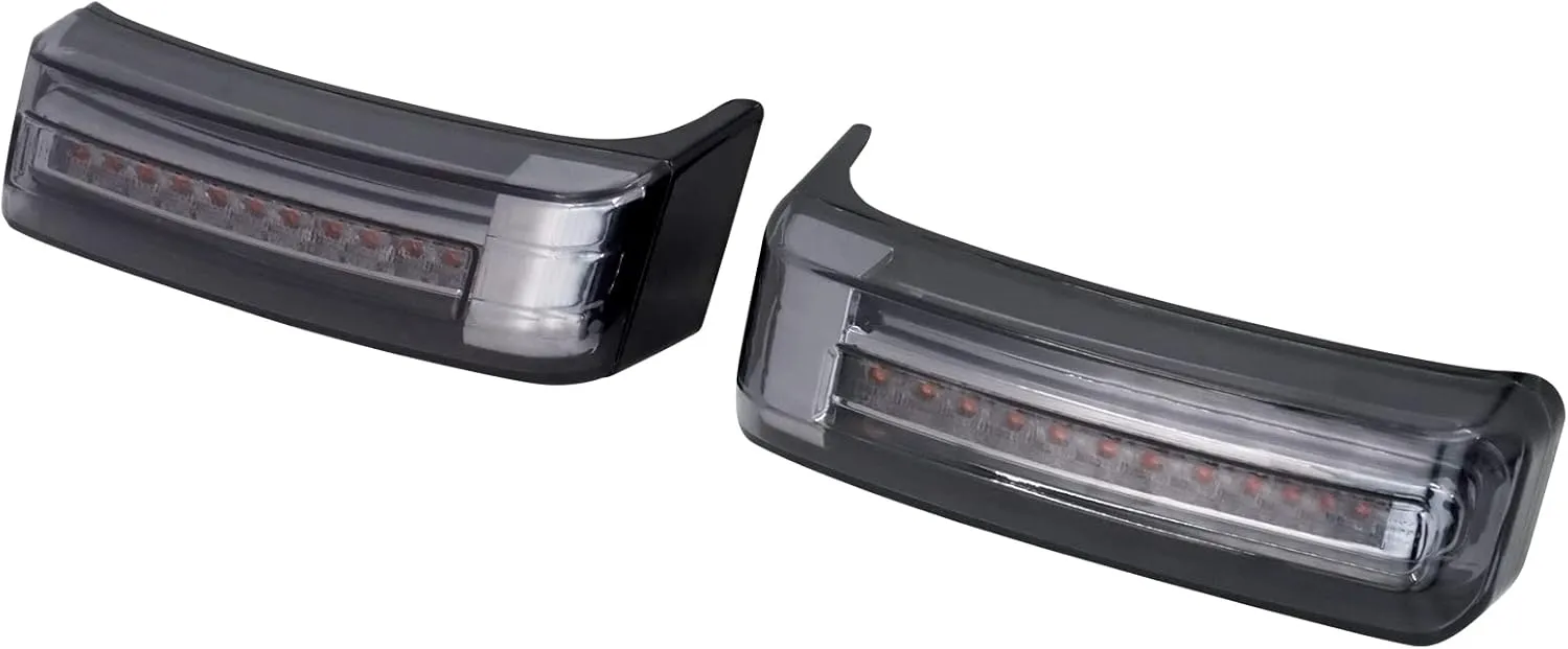Motorcycle LED Saddlebag Light Tail Running Brake Turn Signal Lamp Fit for Harley Touring Street Electra Glide Road Glide King Ultra Limited CVO 1997-2013 (Black Housing Grey Lens)