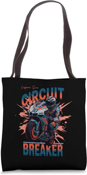 Motorcycle Racing s 'Laguna Seca' Monterey s Circuit Breaker Tote Bag