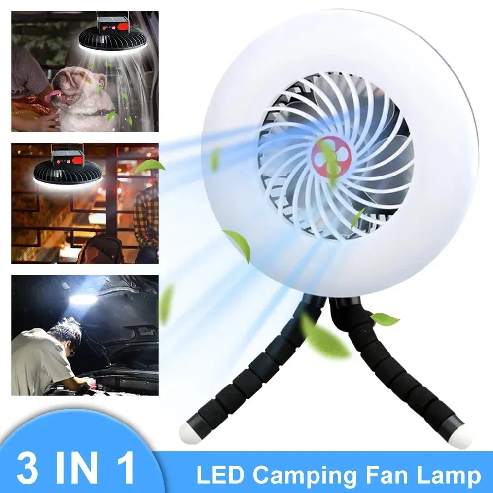 Multifunctional Camping Tool - TYPE-C/Solar Powered Charging LED Camping Light Fan