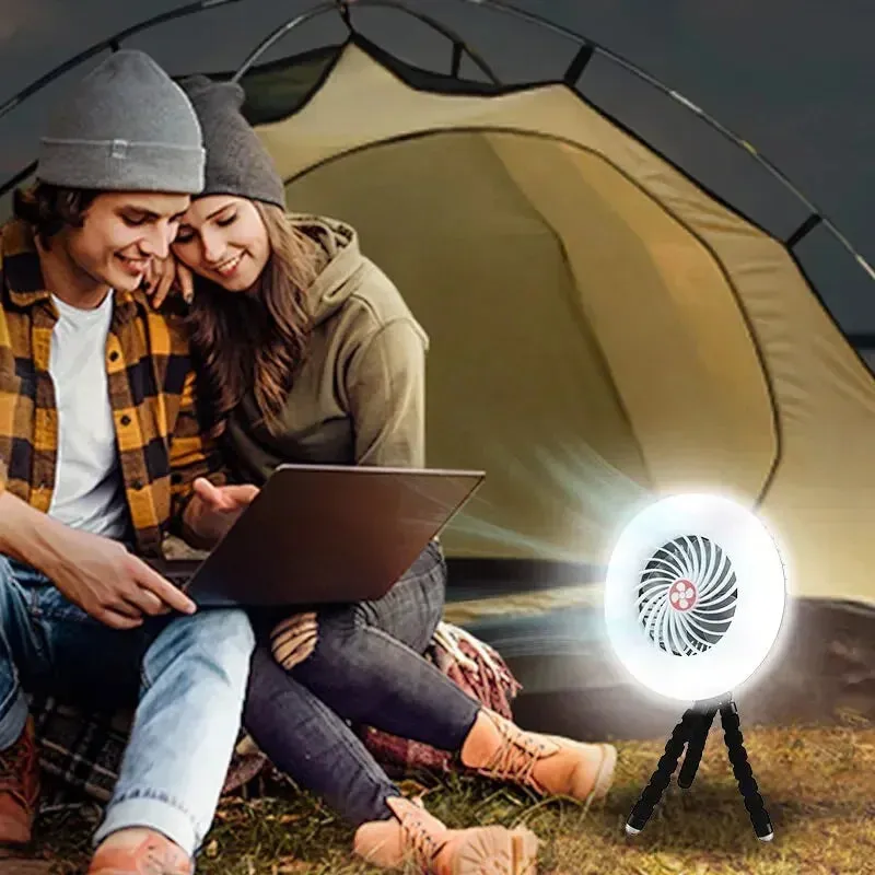 Multifunctional Camping Tool - TYPE-C/Solar Powered Charging LED Camping Light Fan