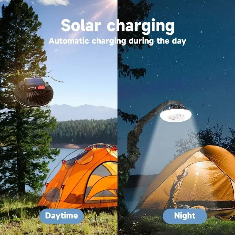 Multifunctional Camping Tool - TYPE-C/Solar Powered Charging LED Camping Light Fan