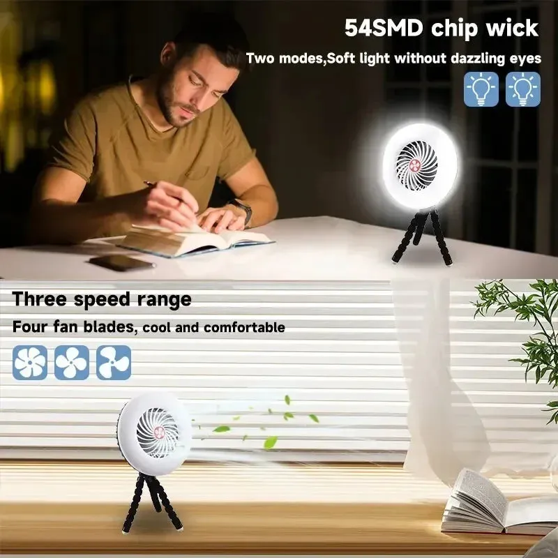 Multifunctional Camping Tool - TYPE-C/Solar Powered Charging LED Camping Light Fan