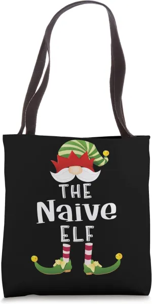 Naive Elf Group Christmas Funny Pajama Party Tote Bag