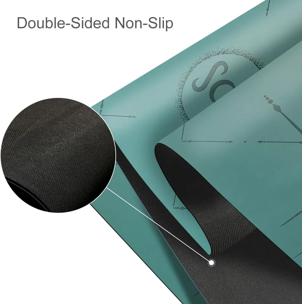Natural Rubber Yoga Mat - Non Slip Non Toxic - 72’'x26.8''x5mm - Hot Yoga, Pilates, Floor Workout - For Women and Men - with Carrying Bag