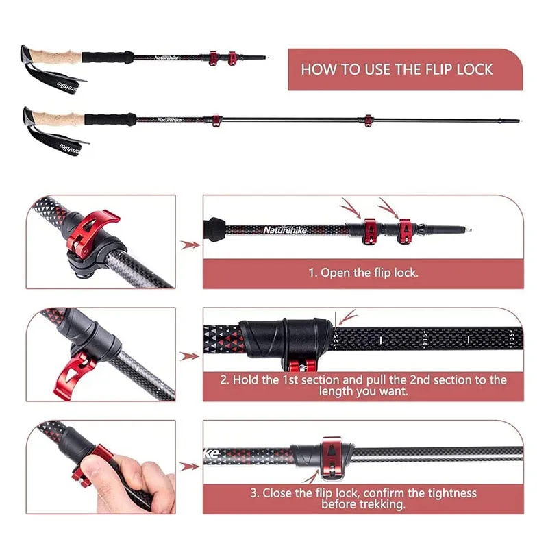 Naturehike 2pcs Telescopic Trekking Pole