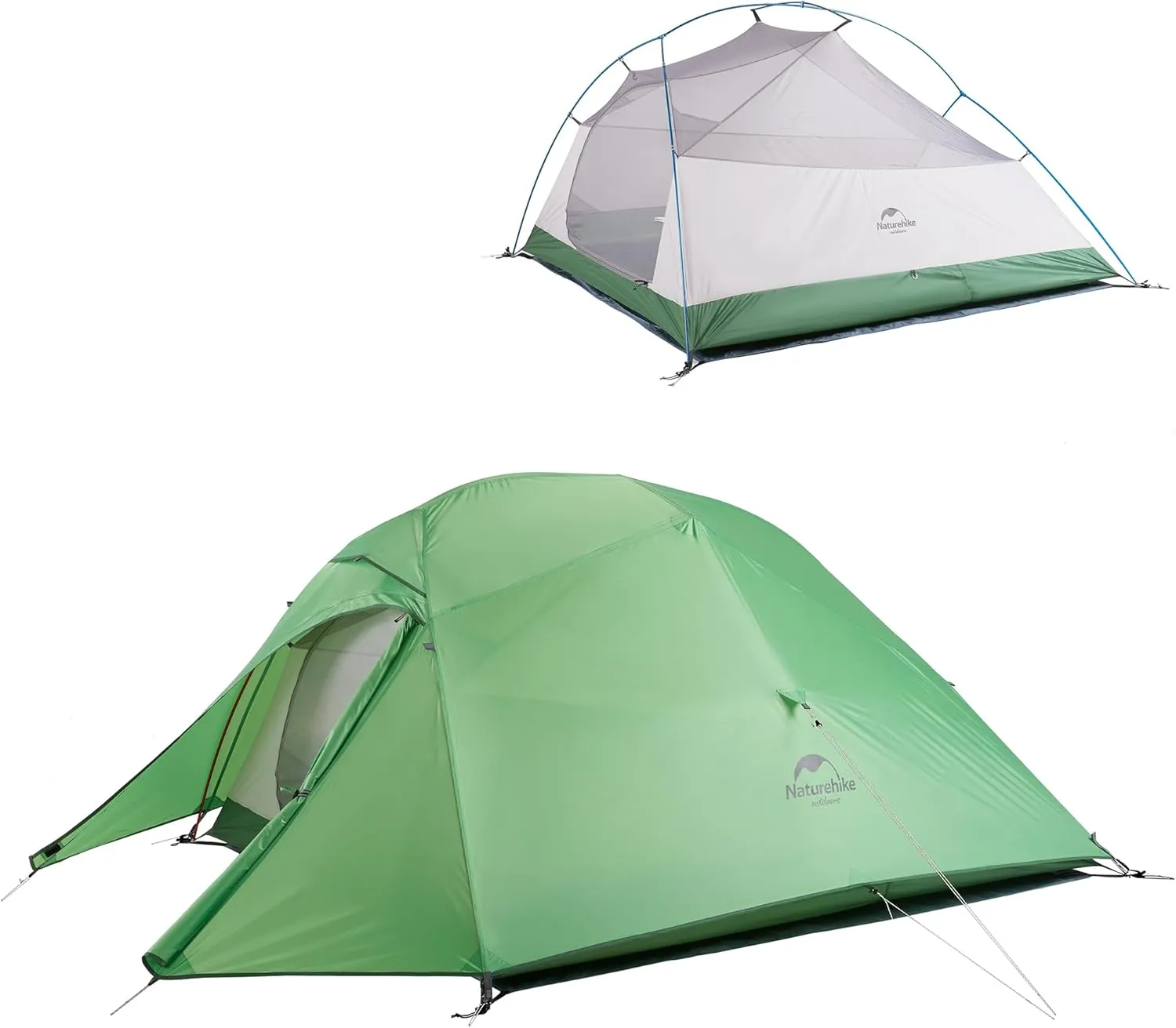 Naturehike Cloud-Up 3 Person Lightweight Backpacking Tent with Footprint - 3 Season Free Standing Dome Camping Hiking Waterproof Backpack Tents