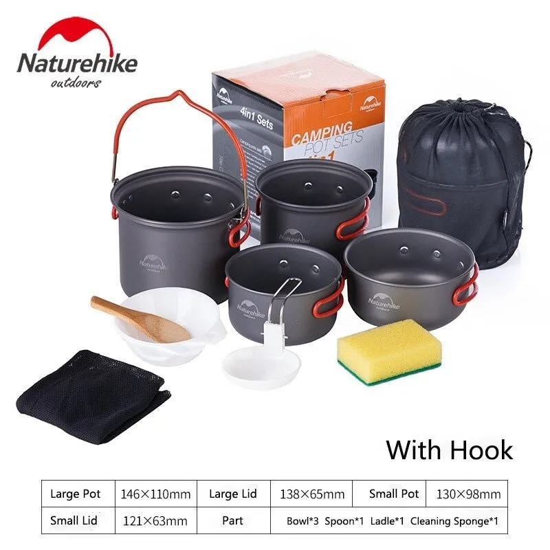 Naturehike Four-piece hiking Camping Cookware