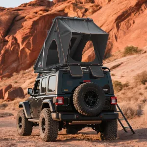Naturnest Rooftop Hard Shell, Easy Set Up Pop Up Tent for 2 Person Camping, Waterproof Windproof UV-Resistant Blackout Privacy 4 Season Tent for Pickup Truck, Jeep, SUV