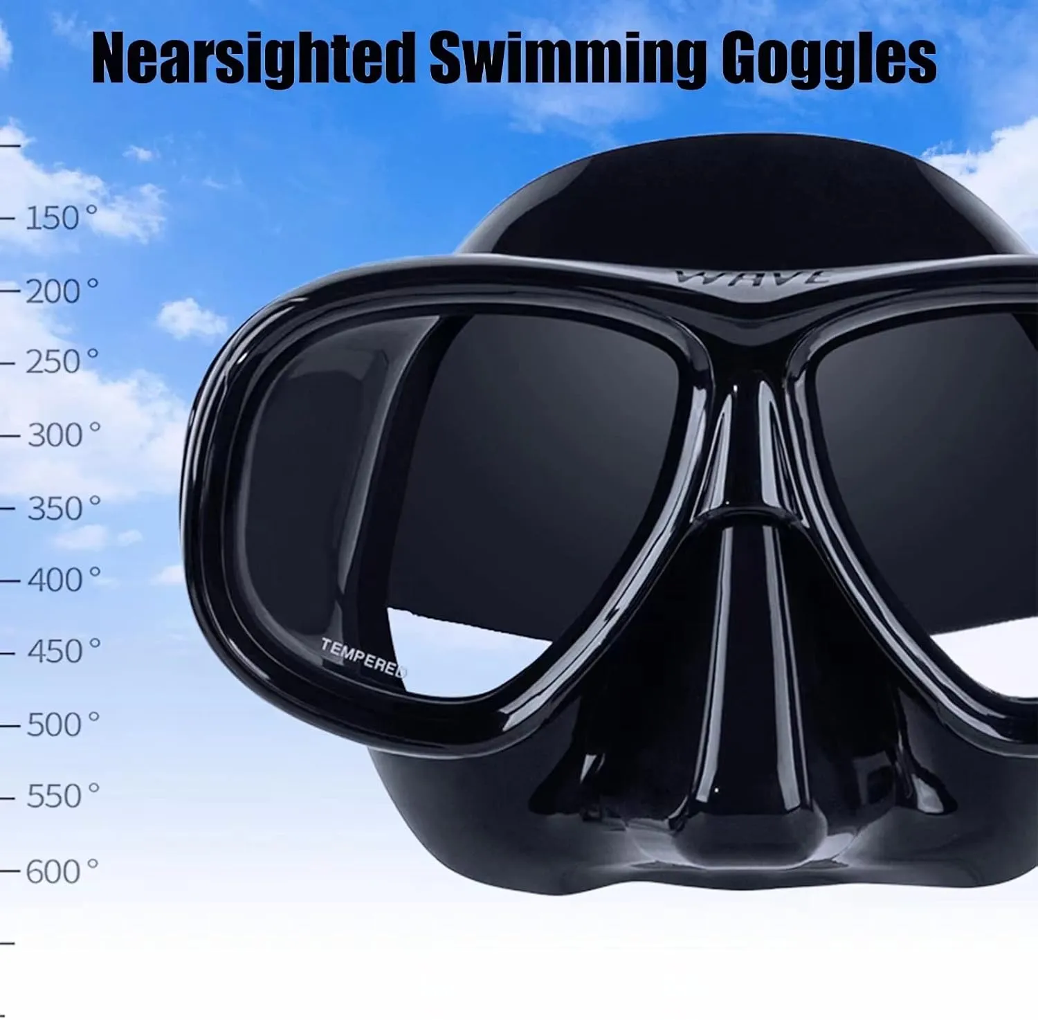 Nearsighted Snorkeling Gear for Adults Youth, Professional Full Dry Top Silicone Snorkel Set, Anti-Fog Scuba Diving Mask with Adjustable Strap