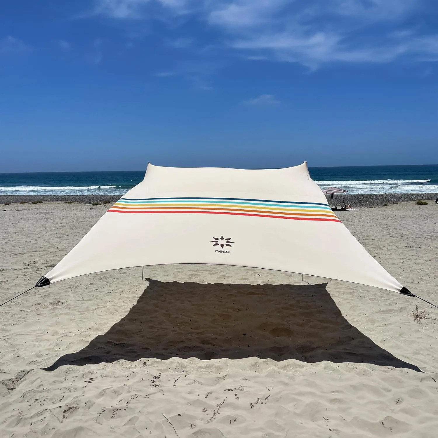 Neso Gigante - Portable Beach Tent - Ideal to Enjoy with Family and Friends - UPF 50 , Water-Resistant, and Lightweight - Rainbow, 11' x 11'