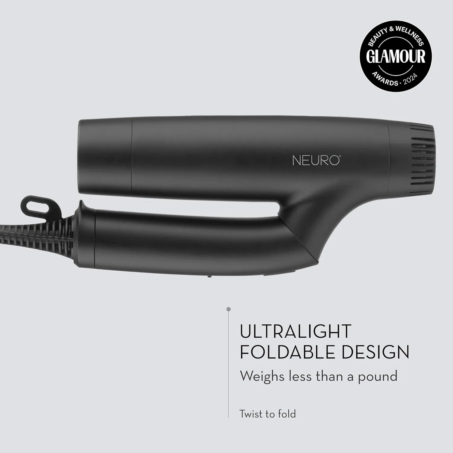 Neuro by Paul Mitchell Dry  Folding Professional Hair Dryer with Storage Bag, Lightweight   Portable, Black