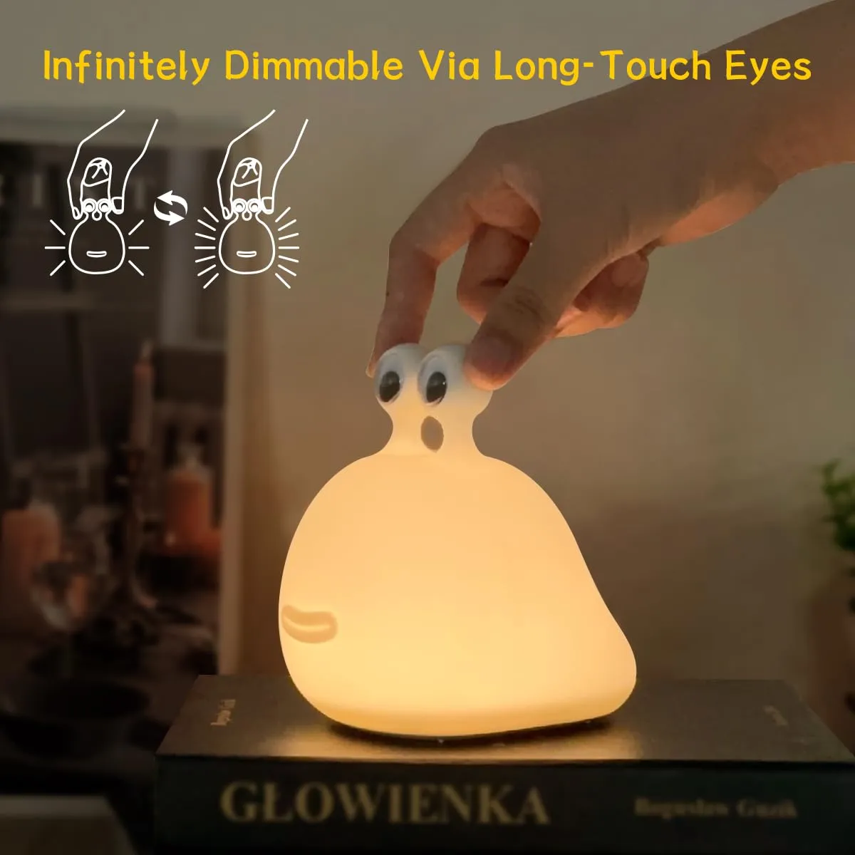 Night Light for Kids,Cute Silicone Nursery Slug Lamp for Baby and Toddler,Animal NightLight for Boys and Girls,Fun Squishy Night Lamp for Bedroom,Kawaii Bedside Lamp for Kids Room