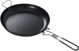Non-Stick Iron Cooking Pot, Camping Cooking Pot with Foldable Handle, Outdoor Frying Pot for Outdoor Open Over Fire Hiking Backpacking Travelling