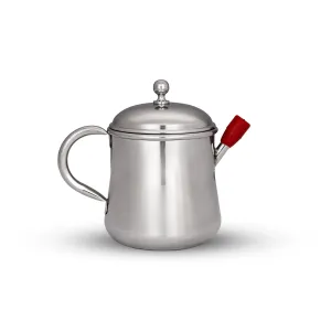 Oil Pot With Lid - 5 x 6.5 Inches | Stainless Steel Oil Pot With Handle/ Stainless Steel Tea Pot for Home/ 195 Gms