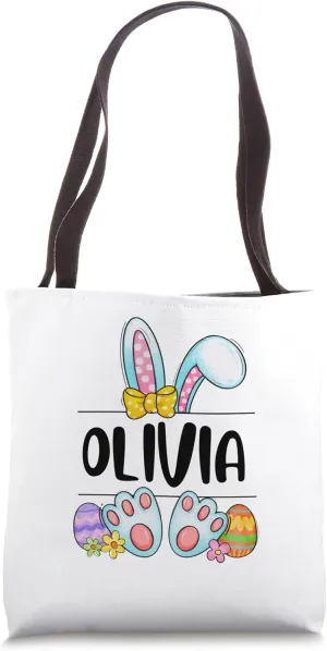 Olivia Name Easter Tote Bag
