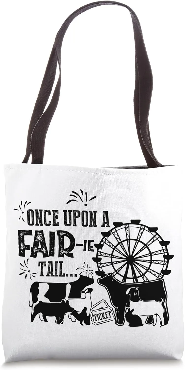 Once Upon A Fair-ie Tail Funny Heifer Country Farm Life Tote Bag