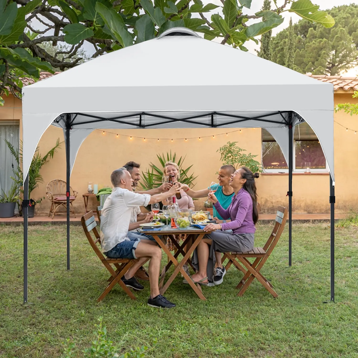 Oneofics Pop Up Canopy, 8x8 FT Instant Outdoor Canopy Tent with Carrying Bag, 3 Adjustable Heights - Portable for Event, Parties, Camping and More Outdoor Activities