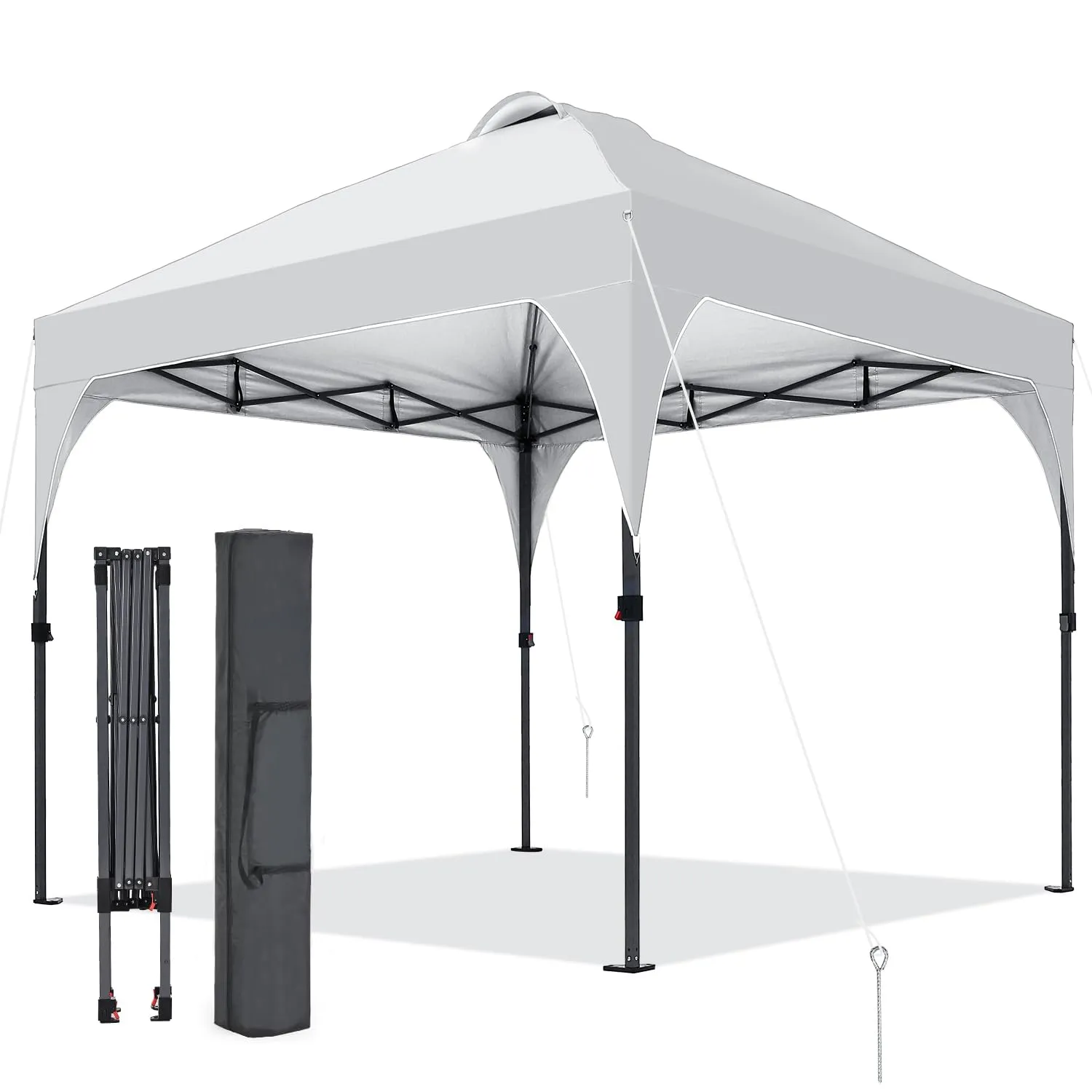Oneofics Pop Up Canopy, 8x8 FT Instant Outdoor Canopy Tent with Carrying Bag, 3 Adjustable Heights - Portable for Event, Parties, Camping and More Outdoor Activities